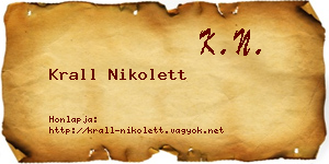 Krall Nikolett névjegykártya