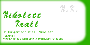 nikolett krall business card